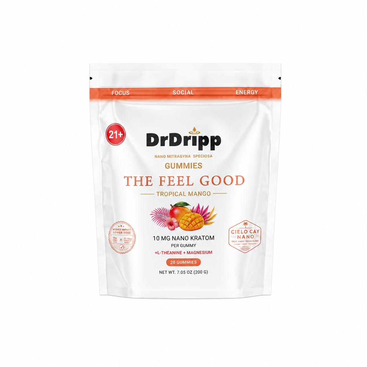 DrDripp The Feel Good 10mg Nano Kratom Gummies - Tropical Mango