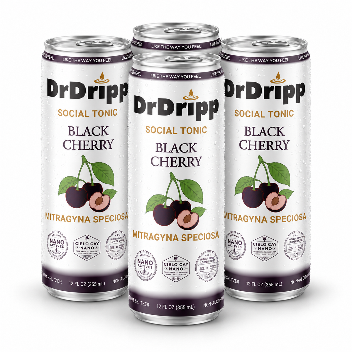 DrDripp Black Cherry 25mg Social Tonic Kratom Seltzer