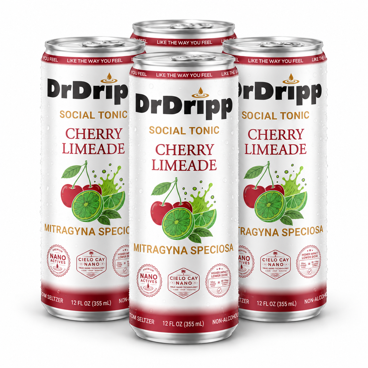 DrDripp Cherry Limeade 50mg Social Tonic Kratom Seltzer
