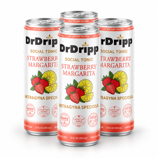DrDripp Strawberry Margarita 25mg Social Tonic Kratom Seltzer