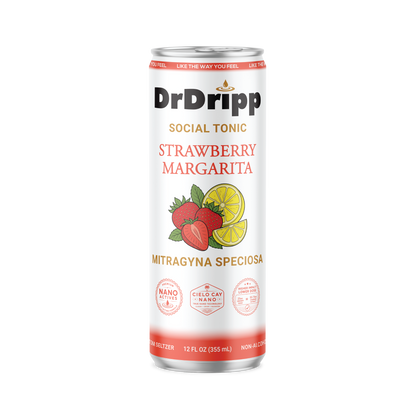 DrDripp Strawberry Margarita 25mg Social Tonic Kratom Seltzer
